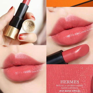 Hermès Rouge Satin Silky Lipstick - 21 Rose Épicé