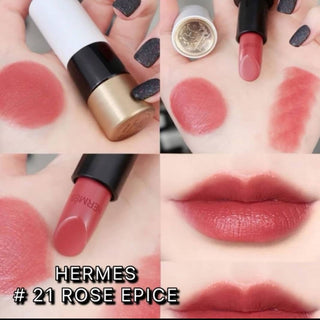 Hermès Rouge Satin Silky Lipstick - 21 Rose Épicé