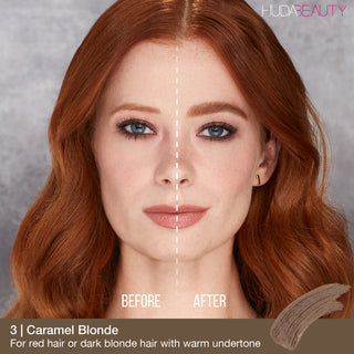 Huda Beauty #BombBrows Full 'N Fluffy Fiber Eyebrow Gel - 3 Caramel Blonde