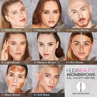 Huda Beauty #BombBrows Full 'N Fluffy Fiber Eyebrow Gel - 3 Caramel Blonde