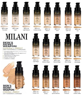 Milani Conceal + Perfect 2-in-1 Liquid Foundation - 00B Light